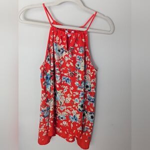 Collective Concepts Vibrant Coral Red Floral Camisole From Stitch Fix Medium